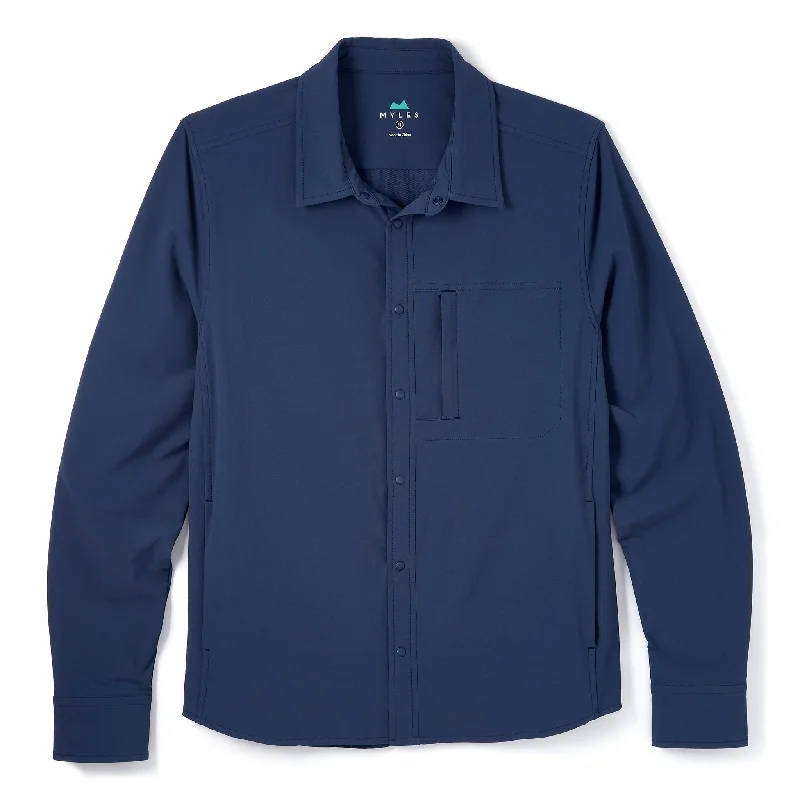 Men's jacquard woven polo shirts with intricate designsEveryday Overshirt in River