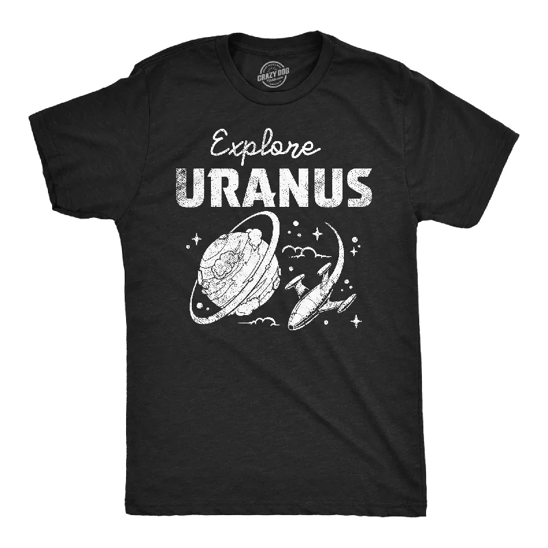Men's printed Hawaiian t - shirts for tropical vacationsExplore Uranus Men's T Shirt Men's printed Hawaiian t - shirts for tropical vacationsExplore Uranus Men's T Shirt