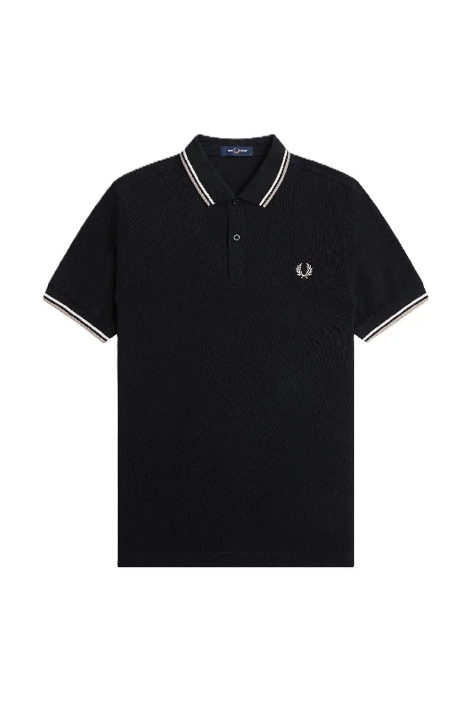 Men's stretchable athletic polo shirts for fitness workoutsFred Perry Twin Tipped Polo Shirt Blk/SnWhi/WrmGry Men's stretchable athletic polo shirts for fitness workoutsFred Perry Twin Tipped Polo Shirt Blk/SnWhi/WrmGry