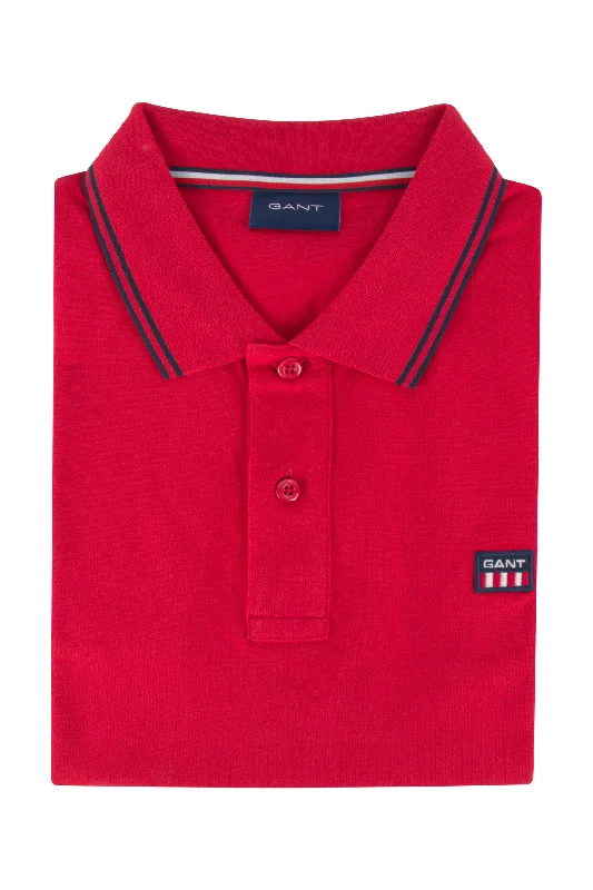Men's high - collar polo shirts with a modern twistGant Contrast Coll. SS Pique Polo Bright Red Men's high - collar polo shirts with a modern twistGant Contrast Coll. SS Pique Polo Bright Red