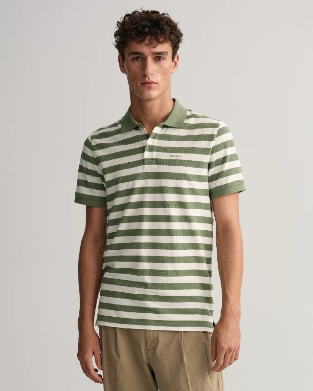 Men's slim fit short sleeve polo shirts with contrast collarsGant Multi Stripe SS Pique Polo Kal. Green Men's slim fit short sleeve polo shirts with contrast collarsGant Multi Stripe SS Pique Polo Kal. Green