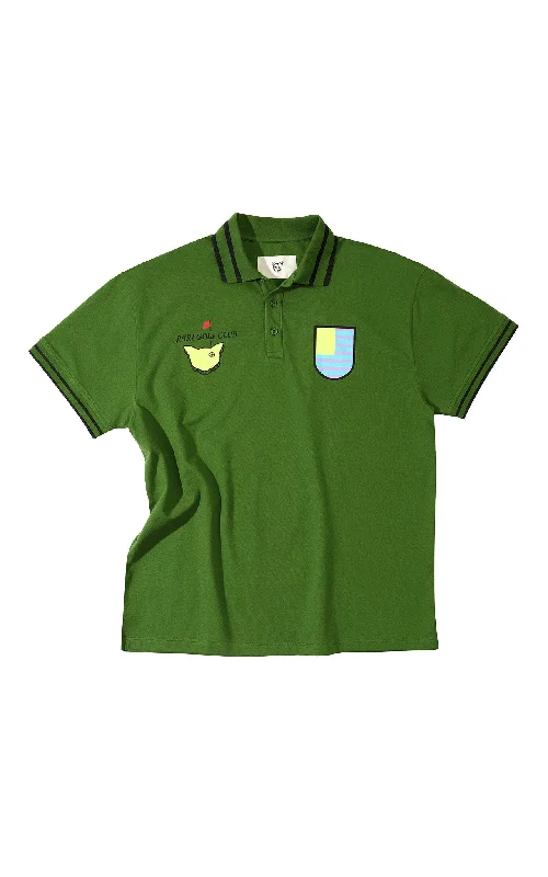 Men's luxury cashmere blend polo shirts in solid colorsGREEN GOLF CLUB POLO