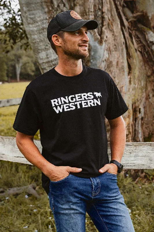 Men's polo t - shirts with a contrast collar for a preppy lookHastings Mens Loose Fit T-Shirt - Black