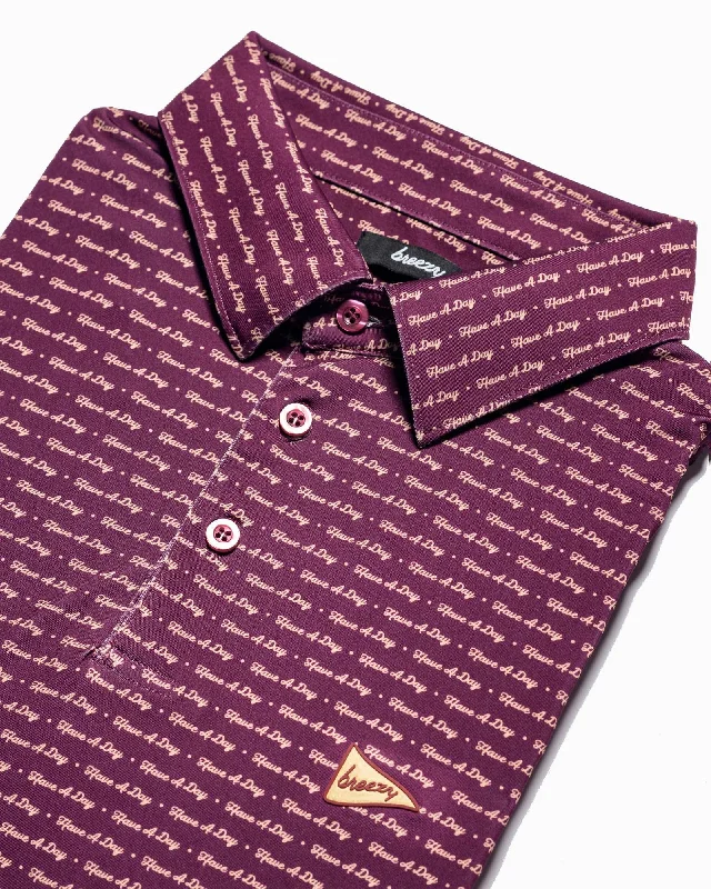 Men's plus size golf polo shirts in moisture wicking fabricHave A Day Garnet & Gold Polo Men's plus size golf polo shirts in moisture wicking fabricHave A Day Garnet & Gold Polo