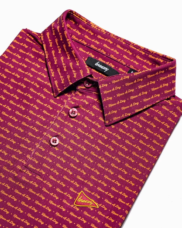 Men's lightweight performance polo shirts for tennis matchesHave A Day Maroon & Gold Polo