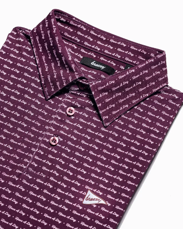 Men's antimicrobial polo shirts for odor - free daily wearHave A Day Maroon & White Polo