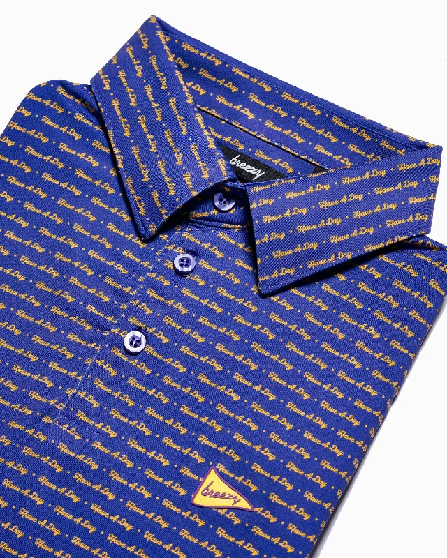 Men's reversible polo shirts with two different looksHave A Day Purple & Gold Polo