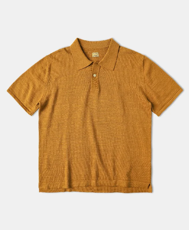 Men's vintage - inspired retro polo shirts with unique patternsHigh-low Hem Slub Cotton Polo Shirt - Ginger Men's vintage - inspired retro polo shirts with unique patternsHigh-low Hem Slub Cotton Polo Shirt - Ginger