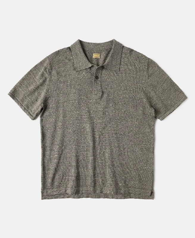 Men's plus size golf polo shirts in moisture wicking fabricHigh-low Hem Slub Cotton Polo Shirt - Gray Brown Men's plus size golf polo shirts in moisture wicking fabricHigh-low Hem Slub Cotton Polo Shirt - Gray Brown