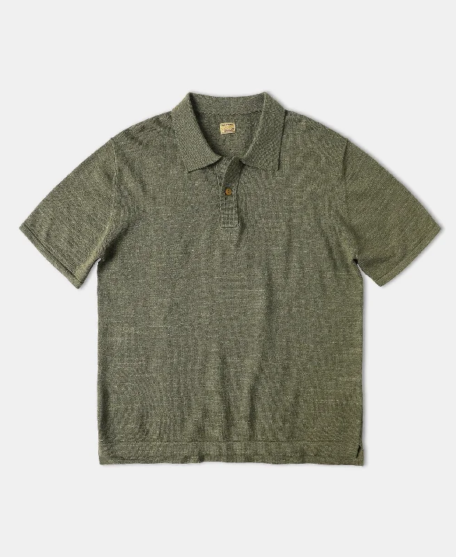 Men's UV - protected polo shirts for outdoor gardeningHigh-low Hem Slub Cotton Polo Shirt - Olive Men's UV - protected polo shirts for outdoor gardeningHigh-low Hem Slub Cotton Polo Shirt - Olive