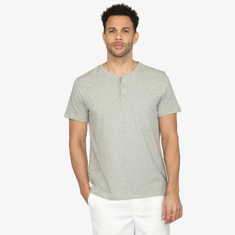 Men's slim fit short sleeve polo shirts with contrast collarsHigh Rise Heather Short Sleeve Henley