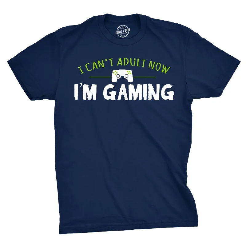 Men's ribbed t - shirts with a textured finish for added styleI Can't Adult Now I'm Gaming Men's T Shirt
