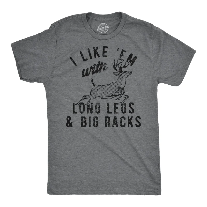Men's short - sleeve linen t - shirts for summer beach outingsI Like Em With Long Legs And Big Racks Men's T Shirt