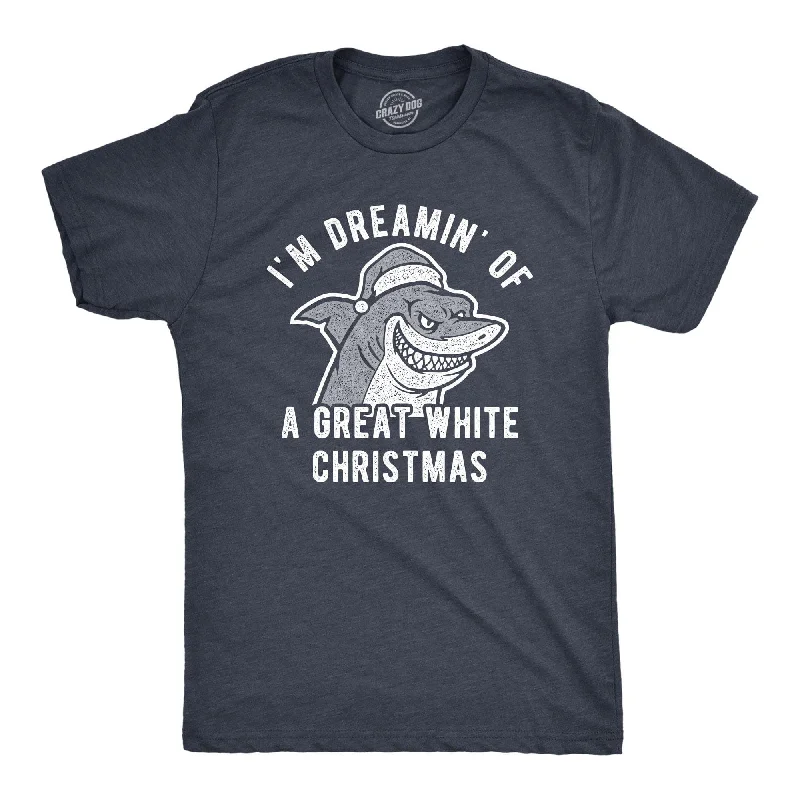 Men's printed Hawaiian t - shirts for tropical vacationsI'm Dreamin Of A Great White Christmas Men's T Shirt