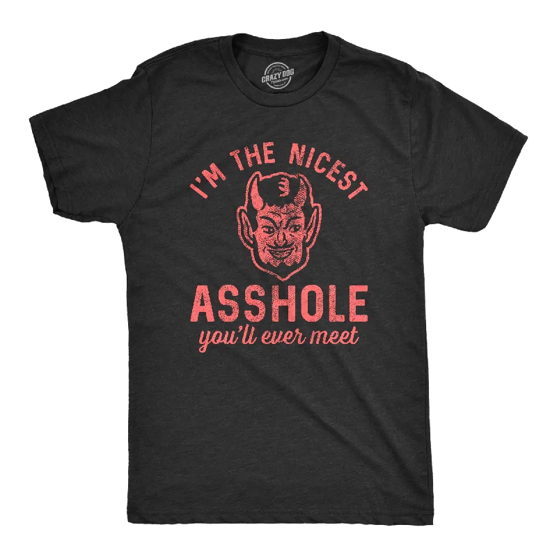 Men's smart - casual checkered t - shirts for semi - formal occasionsI'm The Nicest Asshole You'll Ever Meet Men's T Shirt
