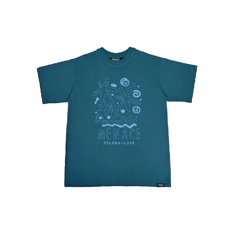 Men's button - front t - shirts with a unique artistic printIsland Life T-shirt (Teal)