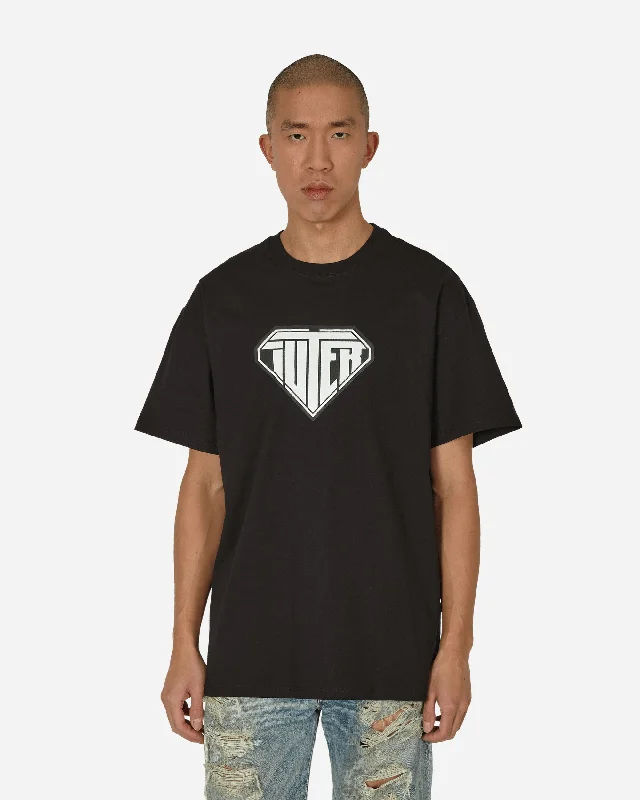 Men's short - sleeve linen t - shirts for summer beach outingsLogo T-Shirt Black