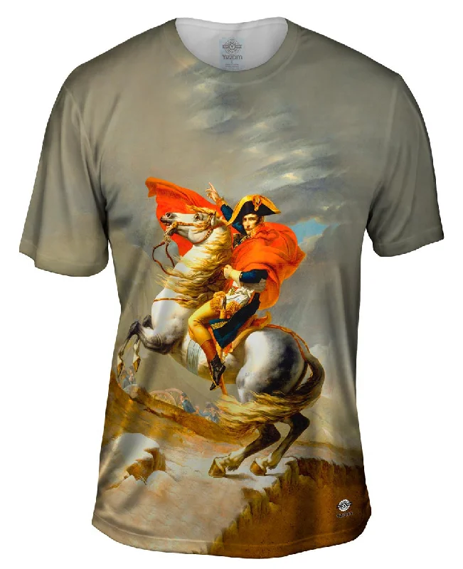 Men's lightweight performance t - shirts for running marathonsJacques-Louis David - "Bonaparte franchissant le Grand-Saint-Bernard" (1801)