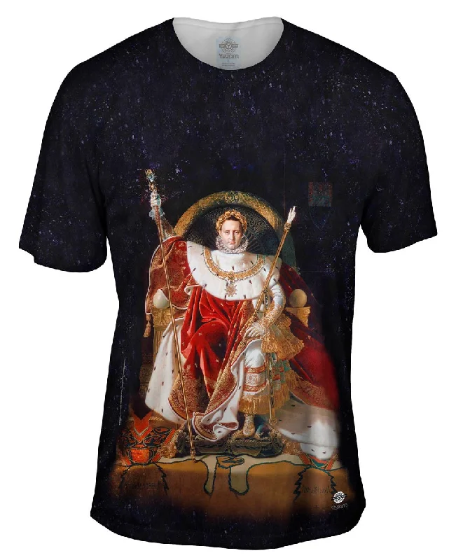 Men's mock - neck t - shirts with a modern and sleek styleJean Auguste Dominique Ingres - "Napoleon on His Imperial Throne" (1806)
