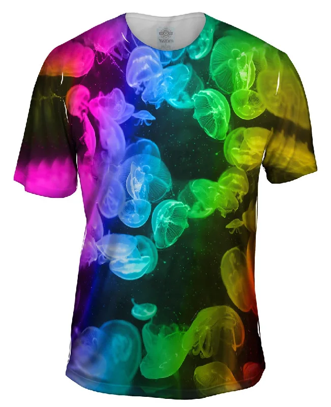 Men's mock - neck t - shirts with a modern and sleek styleJelly Fish 003