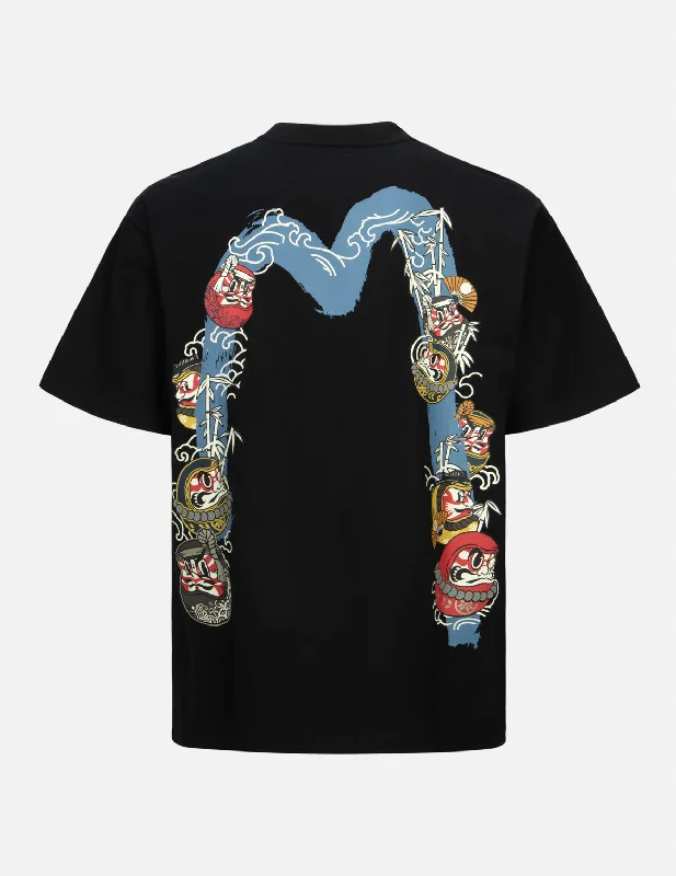Men's printed Hawaiian t - shirts for tropical vacationsKumadori Daruma Daicock Print Relax Fit T-shirt