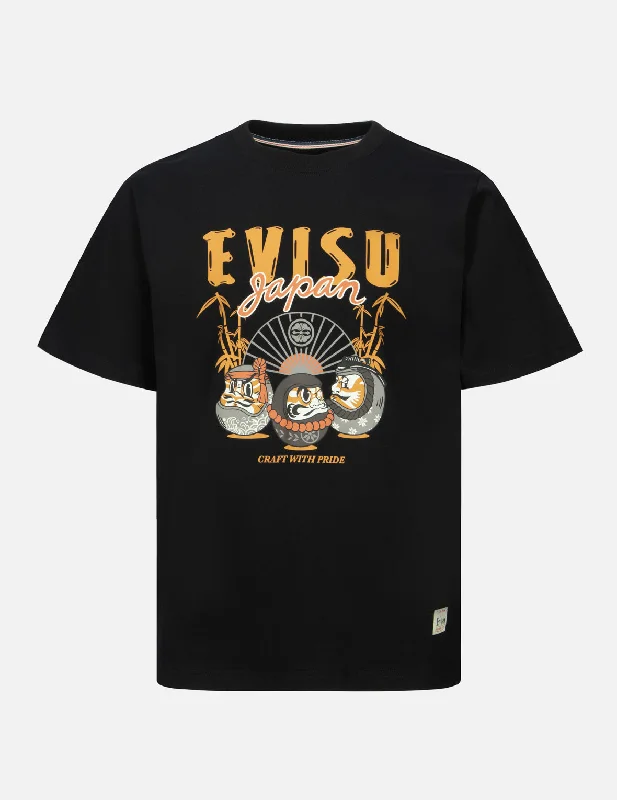 Men's antimicrobial t - shirts for odor - free freshness during travelKumadori Daruma Print Regular Fit T-shirt