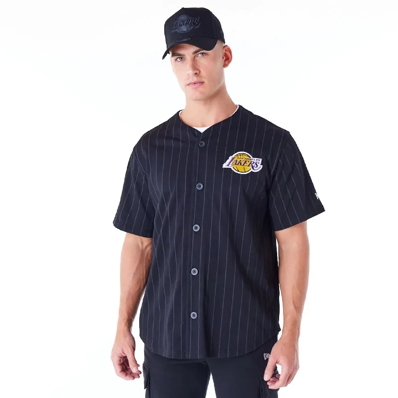 Men's thermal t - shirts with a high - neck design for cold weatherLA Lakers NBA Graphic Black Jersey