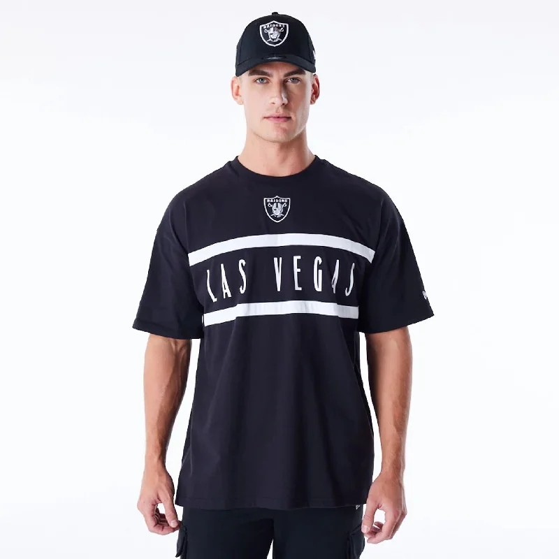 Men's smart - casual checkered t - shirts for semi - formal occasionsLas Vegas Raiders NFL Drop Shoulder Black Drop Shoulder T-Shirt