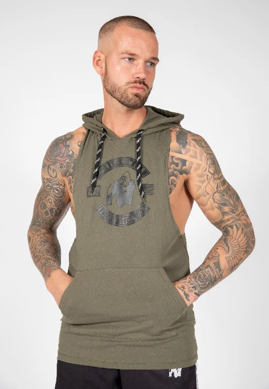 men's tank tops for runningLawrence Hooded Tank Top - Army Green