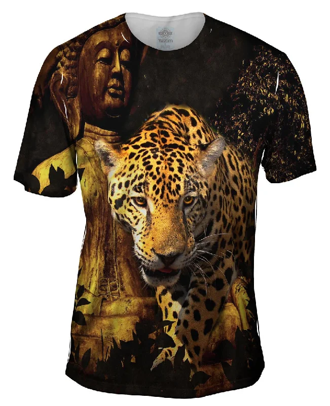 Men's antimicrobial t - shirts for odor - free freshness during travelLeopard 001