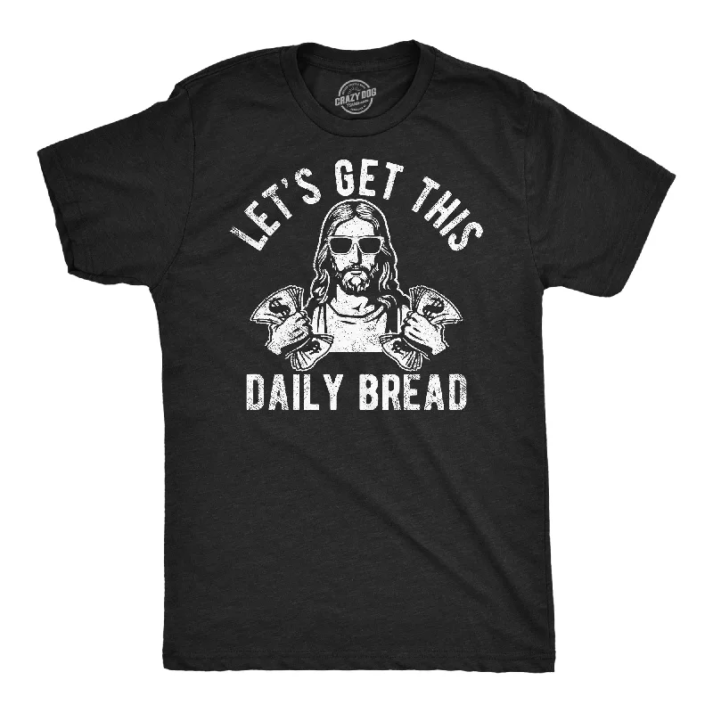 Men's polo t - shirts with a contrast collar for a preppy lookLets Get This Daily Bread Men's T Shirt