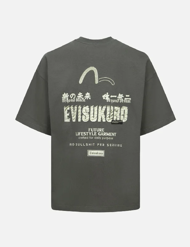 Men's thermal t - shirts with a high - neck design for cold weatherLogo and Slogan Embroidery Oversized Fit T-shirt