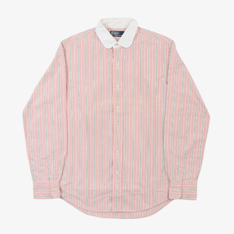 Men's two - tone stripe polo shirts with a preppy styleStripe Shirt