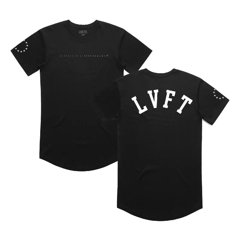 Men's tie - dye t - shirts with a bohemian styleLxP Varsity Scallop Tee - Black