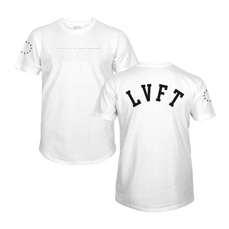 Men's UV - protection t - shirts for outdoor activities in the sunLxP Varsity Scallop Tee - White Men's UV - protection t - shirts for outdoor activities in the sunLxP Varsity Scallop Tee - White