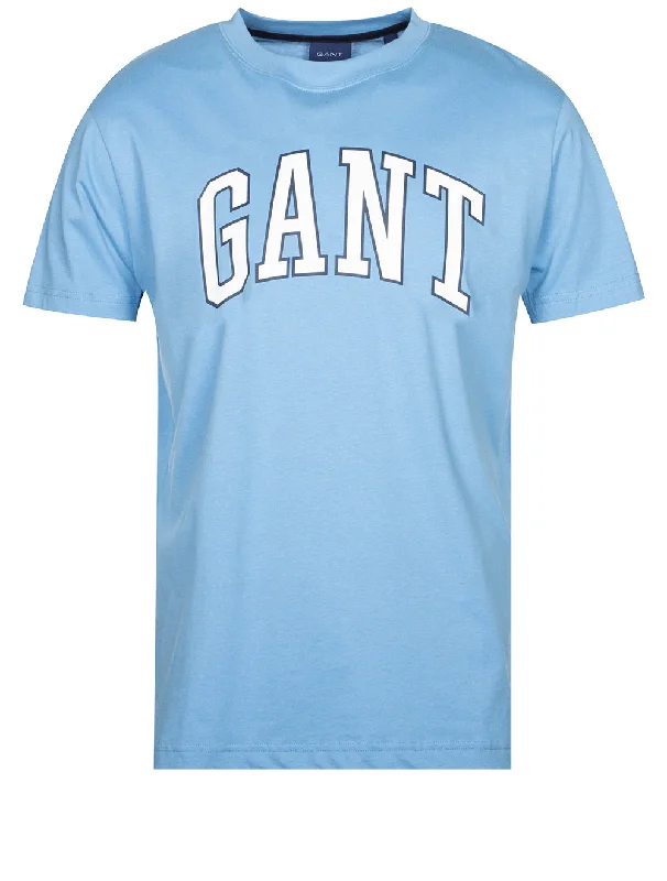 Men's polo t - shirts with a contrast collar for a preppy lookT-Shirt Gentle Blue