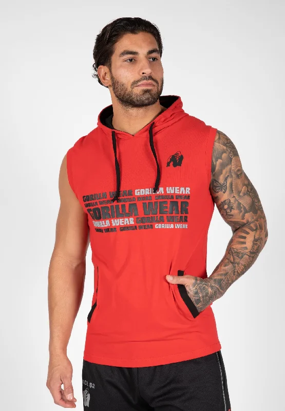 stylish tank tops for menMelbourne S/L Hooded T-shirt - Red