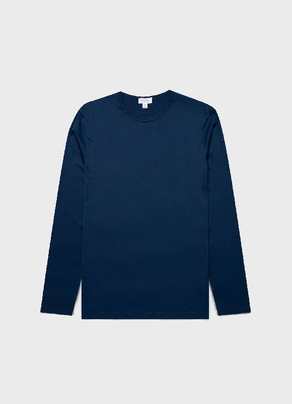 Men's lightweight performance t - shirts for running marathonsMen's Classic Long Sleeve T-shirt in Naval Blue