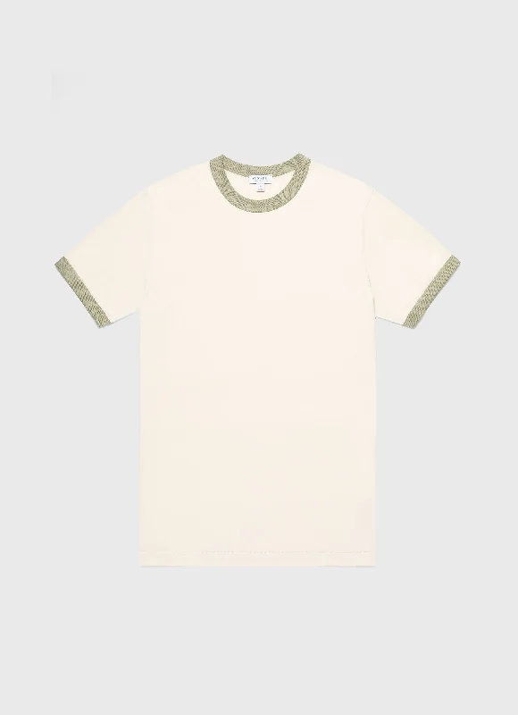 Men's v - neck muscle t - shirts for a body - building aestheticMen's Classic Ringer T-shirt in Pale Khaki