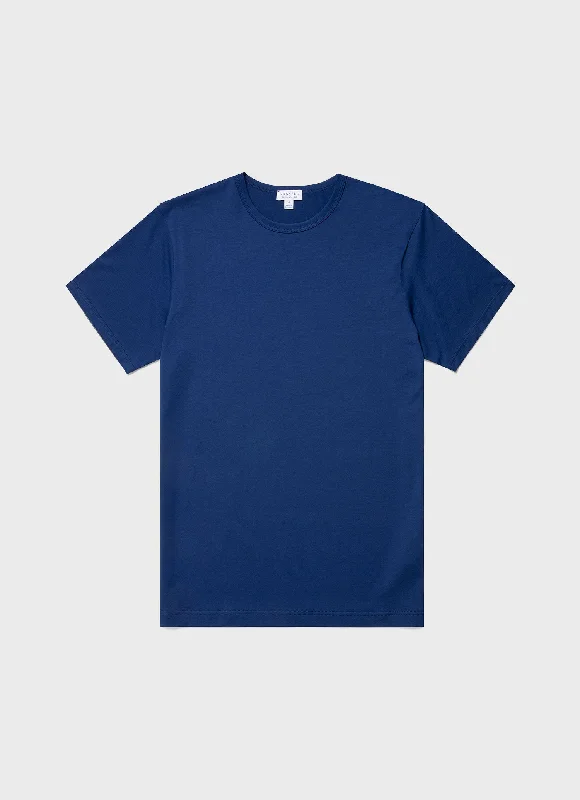 Men's short - sleeve linen t - shirts for summer beach outingsMen's Classic T-shirt in Space Blue