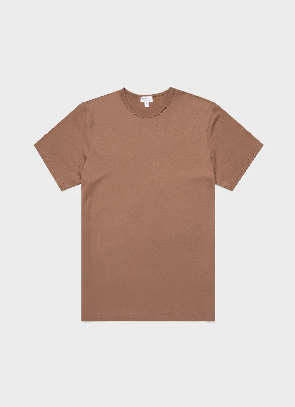 Men's long - sleeve henley t - shirts with button - down placketsMen's Classic T-shirt in Dark Sand