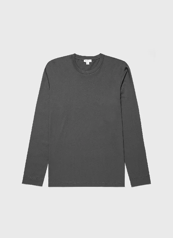 Men's v - neck muscle t - shirts for a body - building aestheticMen's Long Sleeve Riviera Midweight T-shirt in Drill Green