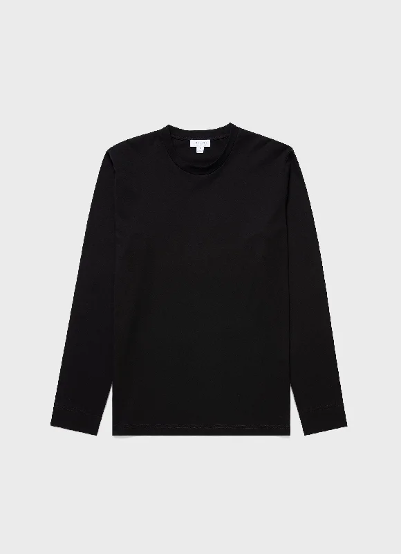Men's smart - casual checkered t - shirts for semi - formal occasionsMen's Long Sleeve Riviera T-shirt in Black