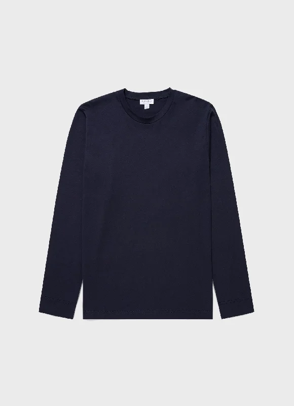 Men's tie - dye t - shirts with a bohemian styleMen's Long Sleeve Riviera T-shirt in Navy
