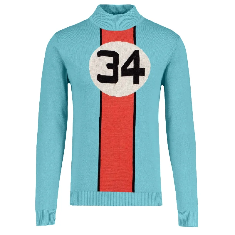 Men's ribbed t - shirts with a textured finish for added styleMen's multi-colored striped turtleneck knitwear
