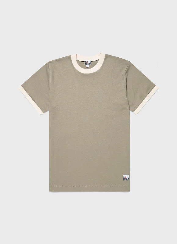 Men's lightweight performance t - shirts for running marathonsMen's Sunspel x Nigel Cabourn Carbon Brushed T-shirt in Earth