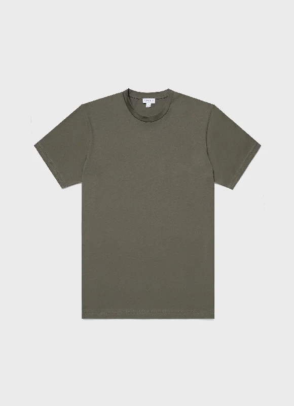 Men's short - sleeve linen t - shirts for summer beach outingsMen's Riviera Midweight T‑shirt in Khaki