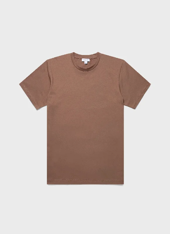 Men's UV - protection t - shirts for outdoor activities in the sunMen's Riviera Midweight T-shirt in Dark Sand