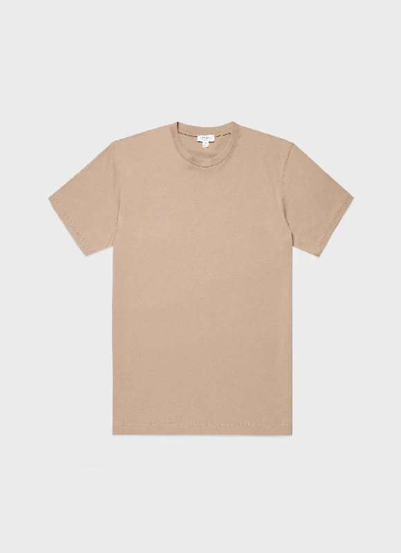 Men's long - sleeve henley t - shirts with button - down placketsMen's Riviera Midweight T-shirt in Sandstone