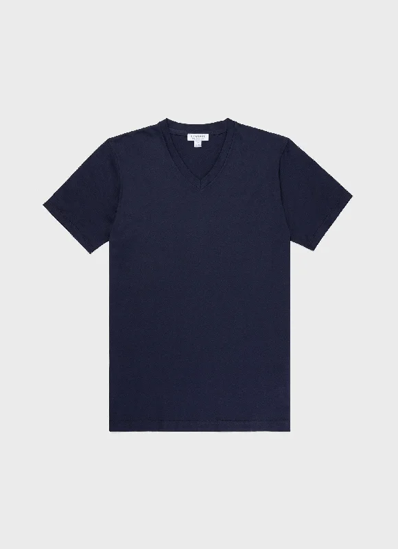 Men's distressed denim - look t - shirts with a rugged appealMen's Riviera V-neck T-shirt in Navy